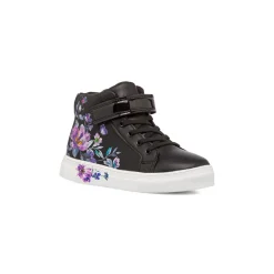 Hot Sneakers alte da ragazza nere con dettagli floreali Bambino Sneakers Bambina|Scarpe Ragazza