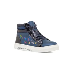 Discount Sneakers alte da ragazza blu navy con paillettes e glitter Bambino Sneakers Bambina