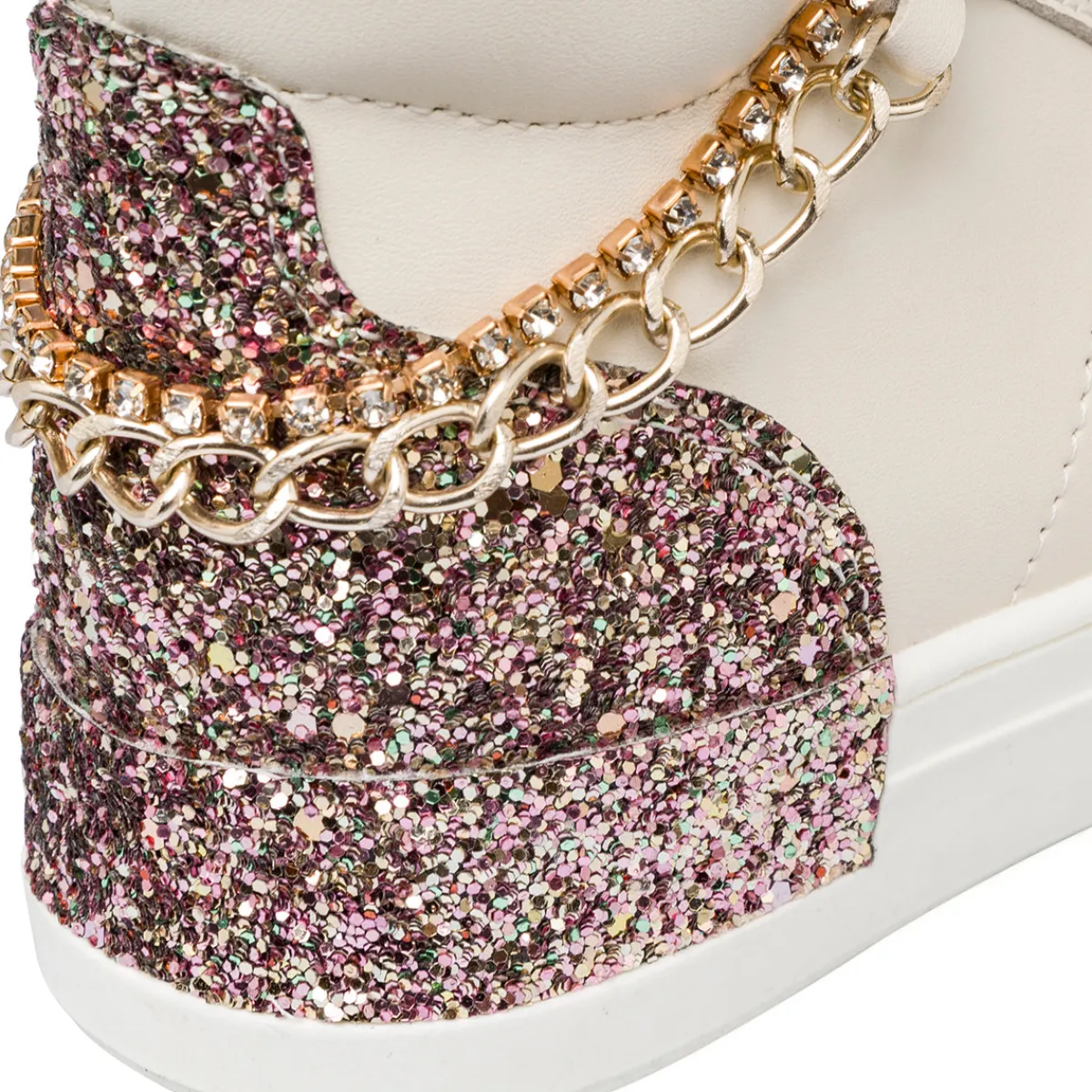 Hot Sneakers alte da ragazza rosa con glitter Bambino Sneakers Bambina|Scarpe Ragazza