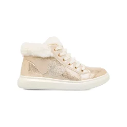Online Sneakers alte da ragazza oro con dettagli finta pelliccia e glitter Bambino Sneakers Bambina