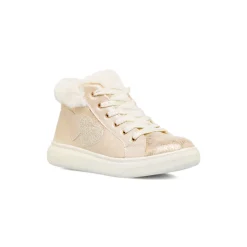 Online Sneakers alte da ragazza oro con dettagli finta pelliccia e glitter Bambino Sneakers Bambina