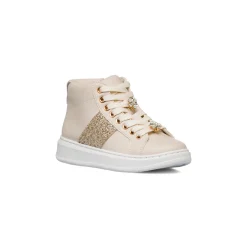 Best Sneakers alte da ragazza beige con dettagli glitter e fiori in metallo Bambino Sneakers Bambina|Scarpe Ragazza
