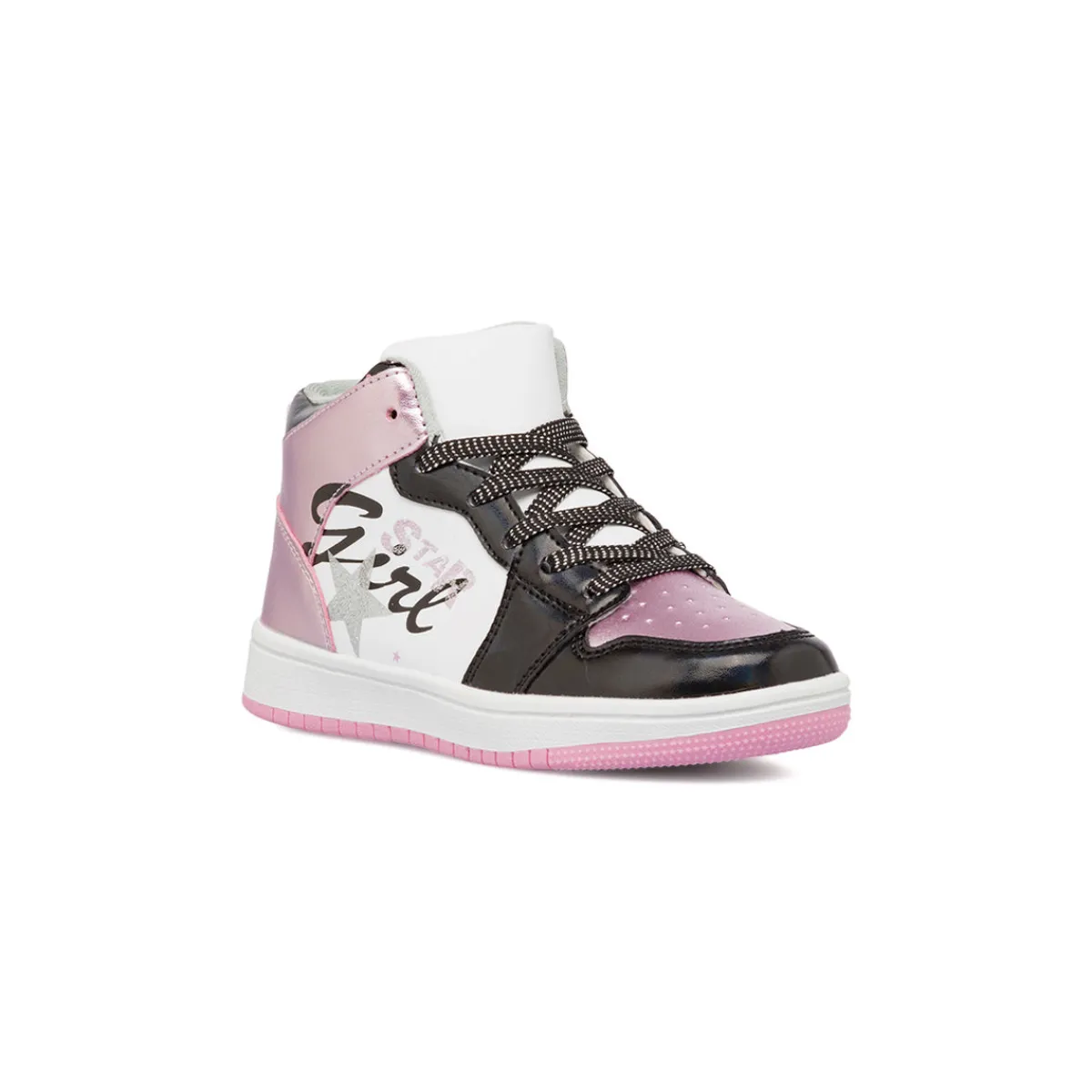 Sneakers alte da ragazza nere e rosa metallizzato e con glitter Bambino Sneakers Bambina|Scarpe Ragazza