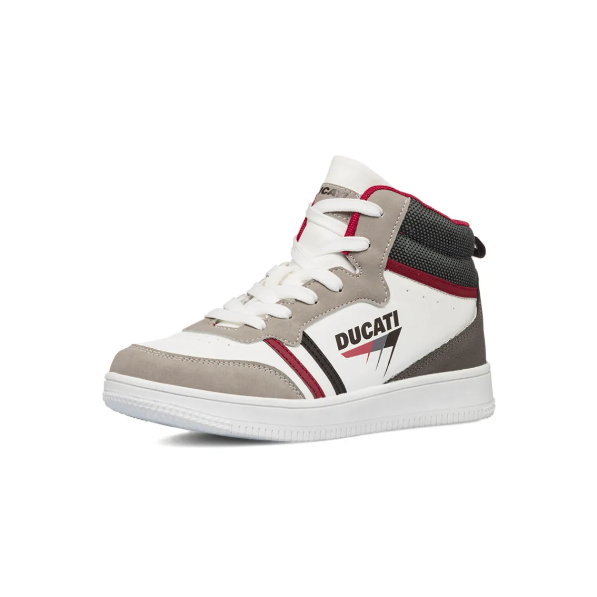 New Sneakers alte da ragazzo bianche e beige con logo Bambino Sneakers Bambino