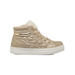 New Sneakers alte oro da Bambina con zip e glitter Le Scarpe di Alice Bambino Sneakers Bambina