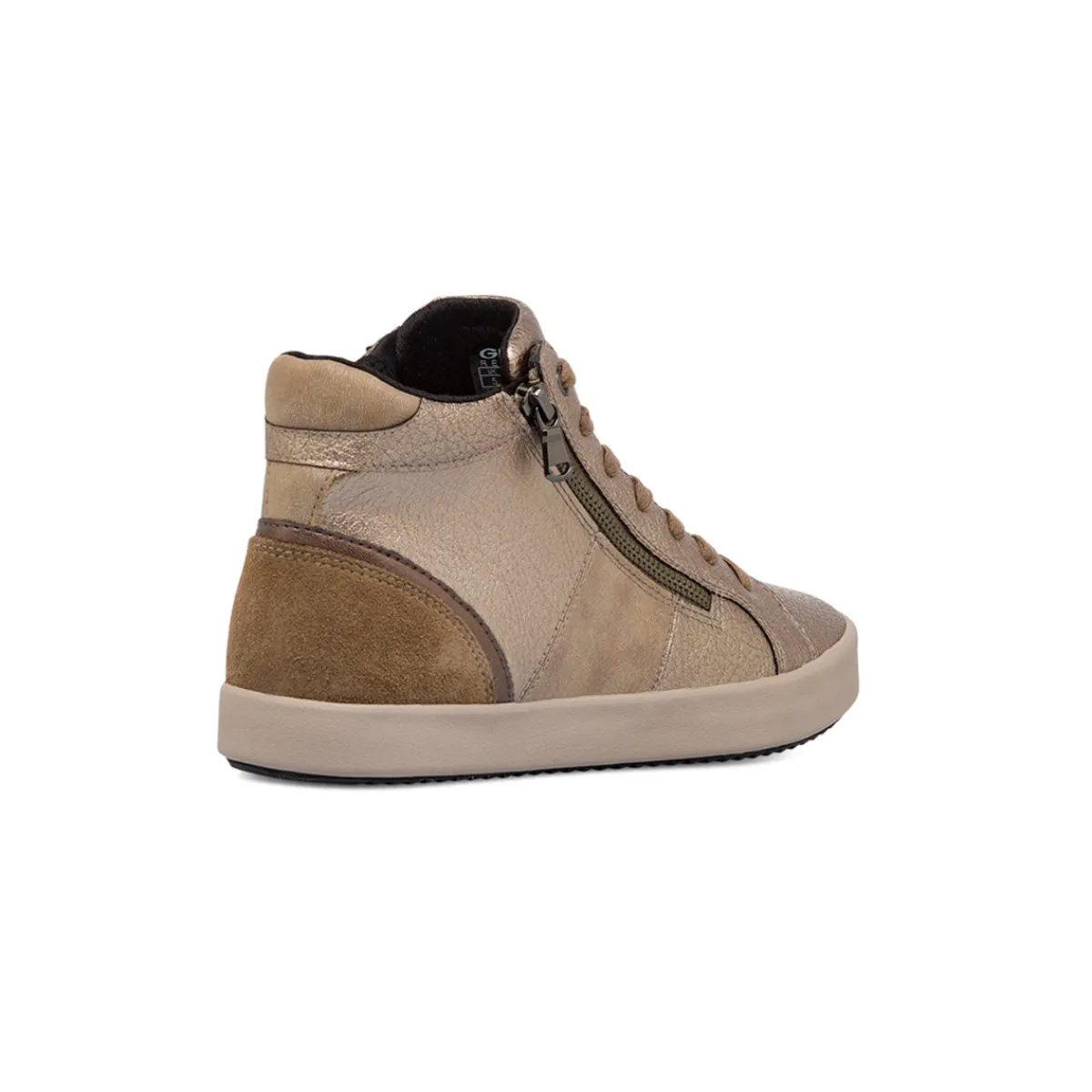 Outlet Sneakers alte traspiranti da donna taupe effetto metallizato in pelle Donna Sneakers Donna