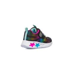New Sneakers Bambina nere con stampe arcobaleno e luci nella suola Bambino Sneakers Bambina|Scarpe Con Strappo Bambina