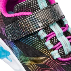 New Sneakers Bambina nere con stampe arcobaleno e luci nella suola Bambino Sneakers Bambina|Scarpe Con Strappo Bambina