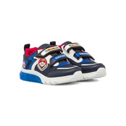 Sneakers bambino blu e nere con luci e logo Super Mario Bambino Sneakers Bambino|Scarpe Con Strappo Bambino