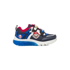 Sneakers bambino blu e nere con luci e logo Super Mario Bambino Sneakers Bambino|Scarpe Con Strappo Bambino