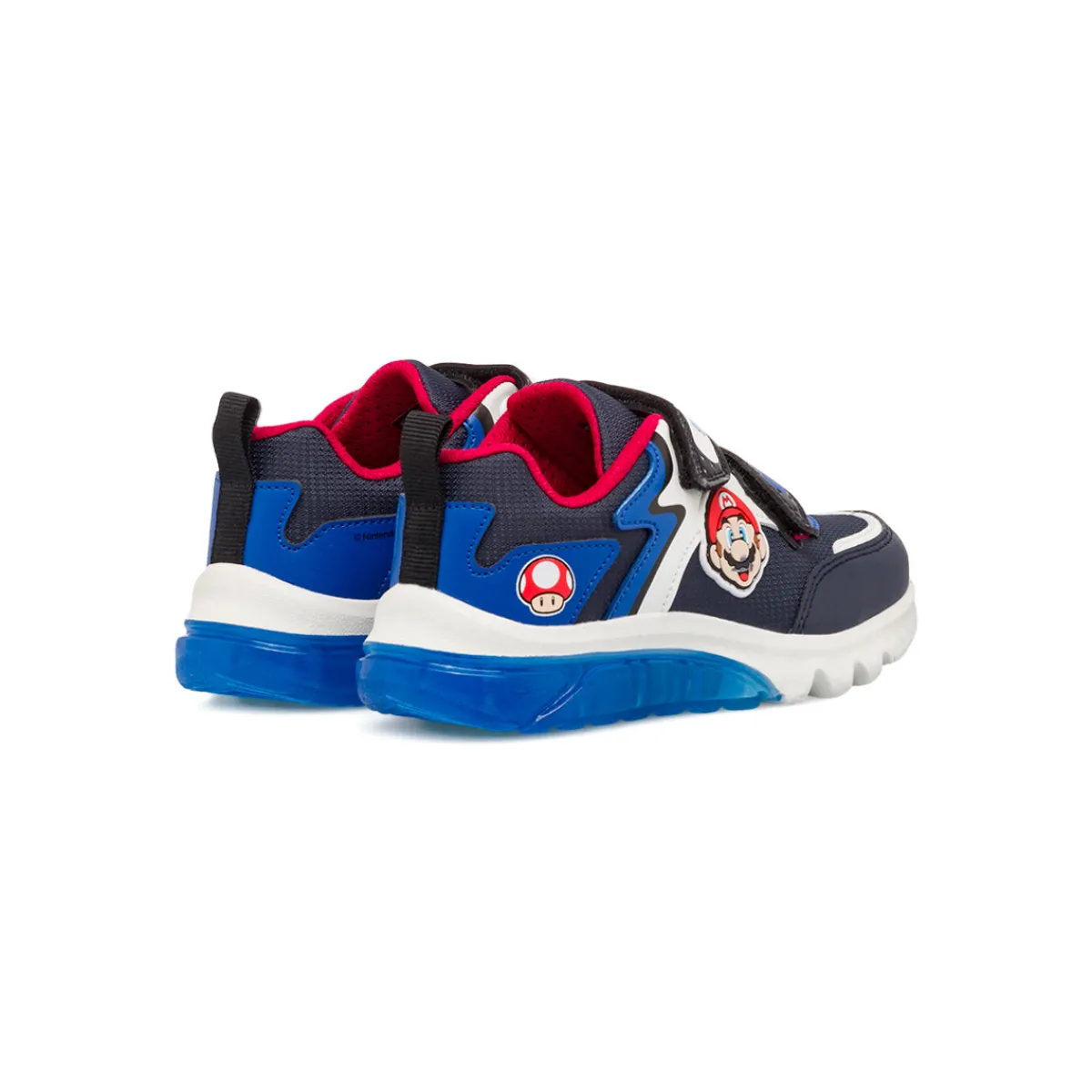 Sneakers bambino blu e nere con luci e logo Super Mario Bambino Sneakers Bambino|Scarpe Con Strappo Bambino