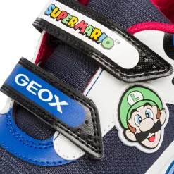 Sneakers bambino blu e nere con luci e logo Super Mario Bambino Sneakers Bambino|Scarpe Con Strappo Bambino