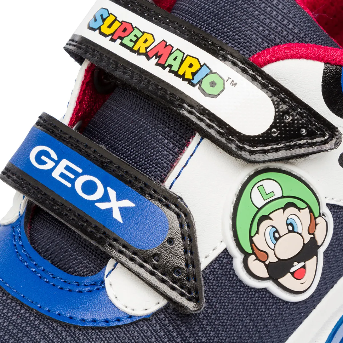 Sneakers bambino blu e nere con luci e logo Super Mario Bambino Sneakers Bambino|Scarpe Con Strappo Bambino