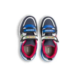 Sneakers bambino blu e nere con luci e logo Super Mario Bambino Sneakers Bambino|Scarpe Con Strappo Bambino