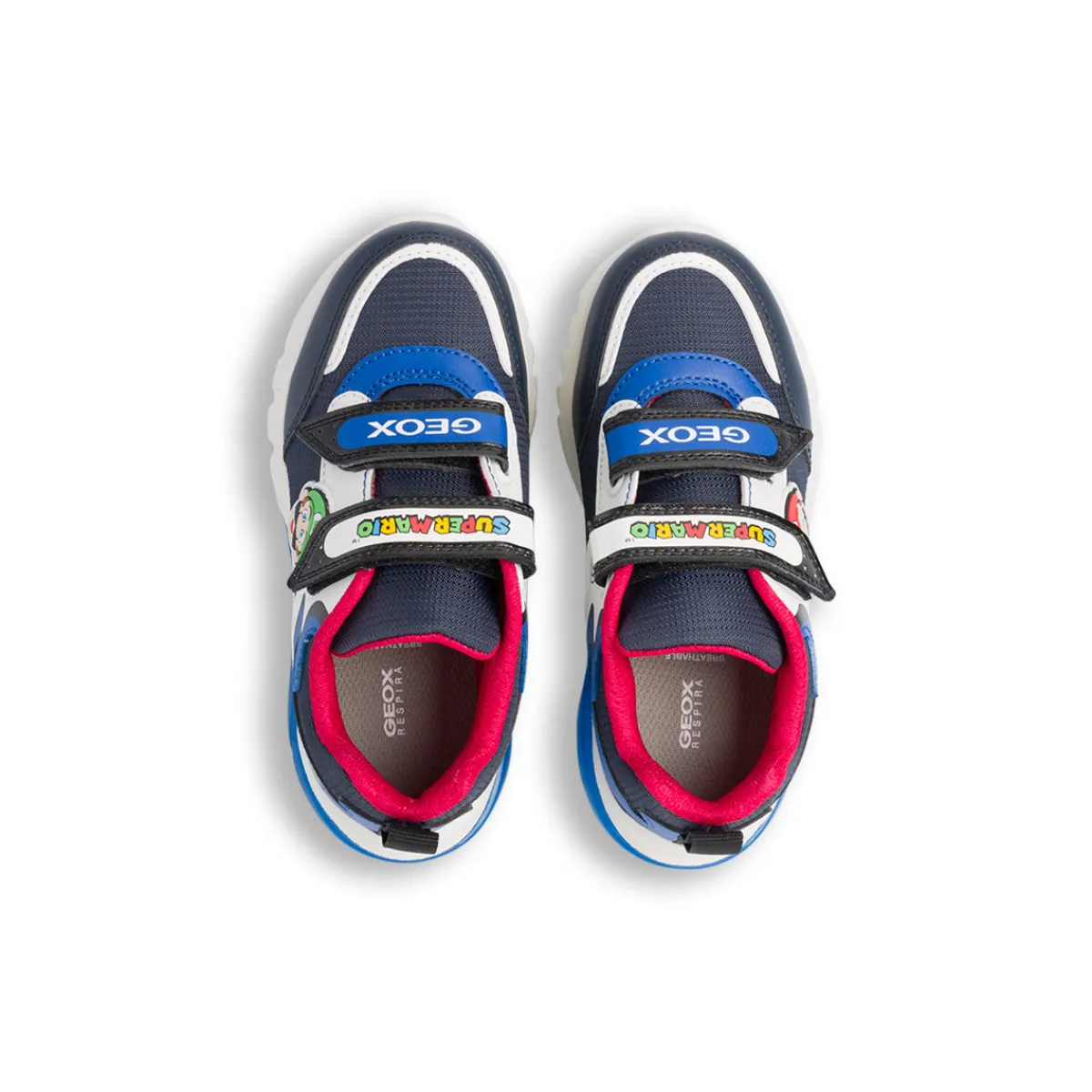 Sneakers bambino blu e nere con luci e logo Super Mario Bambino Sneakers Bambino|Scarpe Con Strappo Bambino