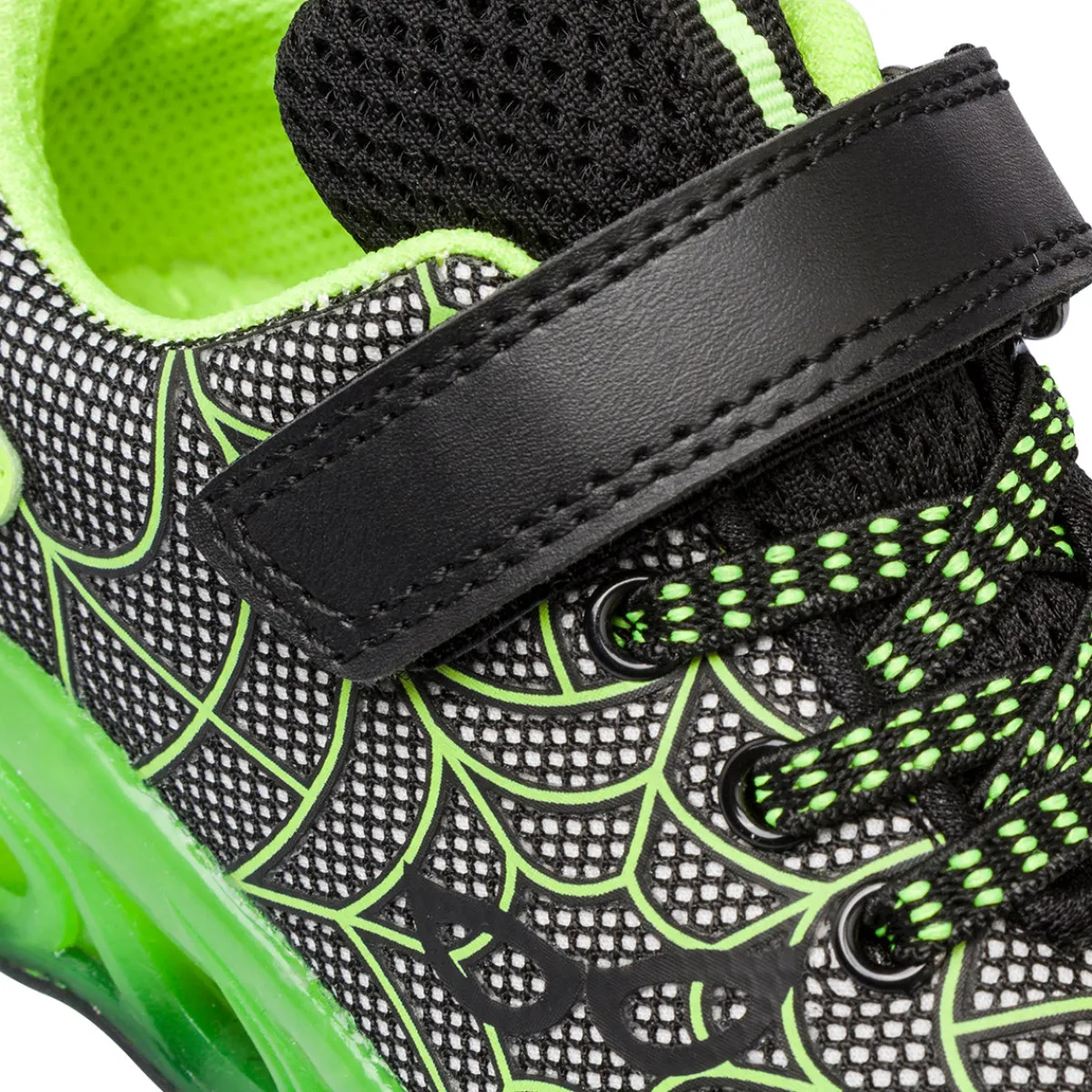 New Sneakers bambino nere e verde con luci nella suola Bambino Sneakers Bambino|Scarpe Con Strappo Bambino