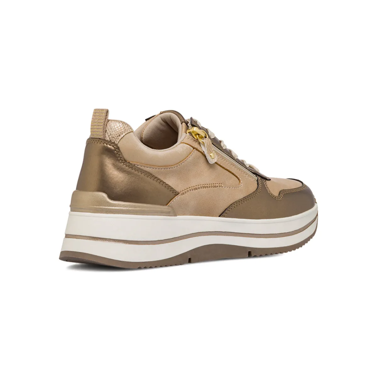 New Sneakers beige da Donna con zip decorativa Donna Sneakers Donna