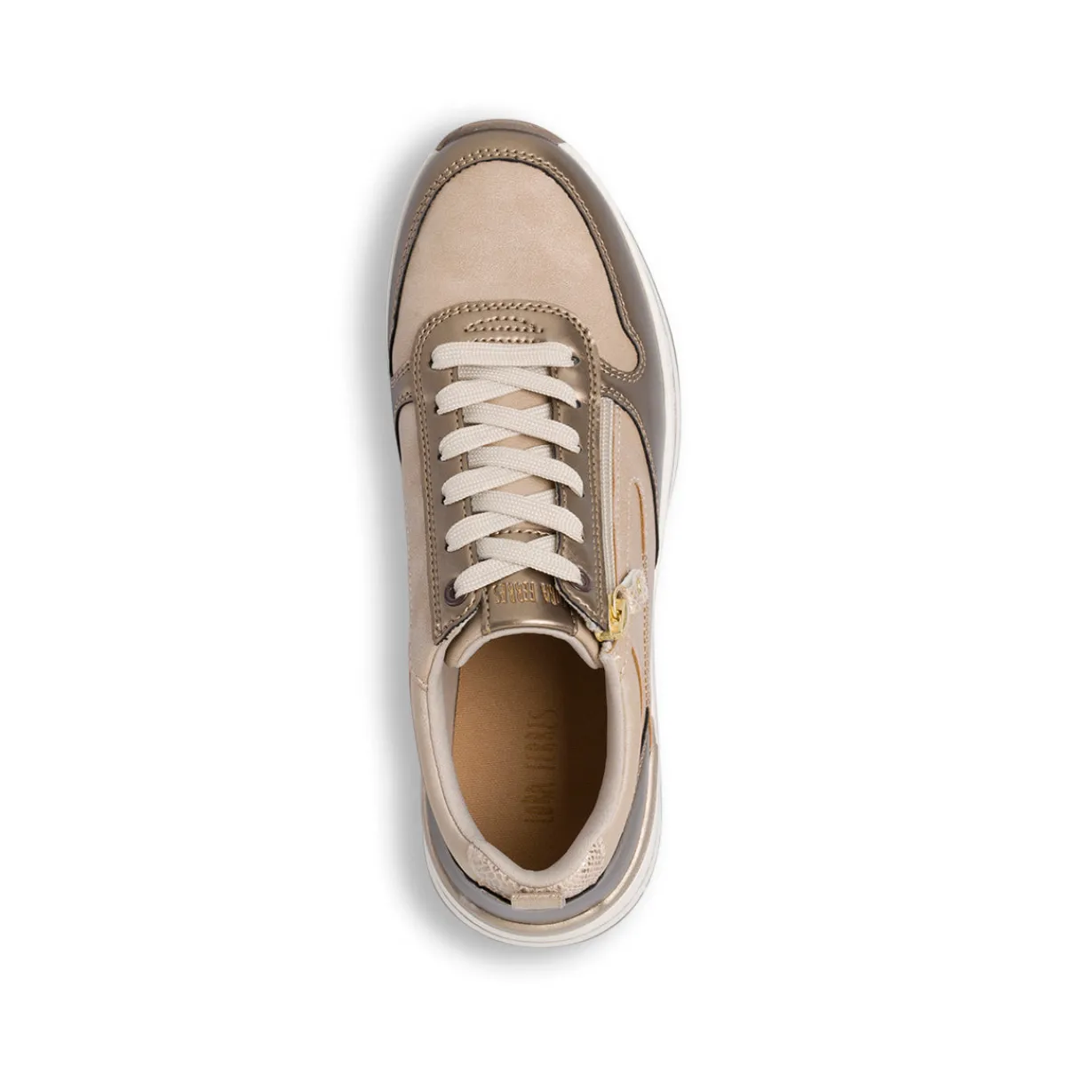 New Sneakers beige da Donna con zip decorativa Donna Sneakers Donna
