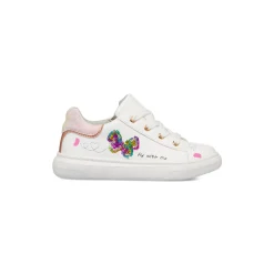 Outlet Sneakers bianche da bambina con dettagli glitter e farfalla con paillettes Bambino Sneakers Bambina