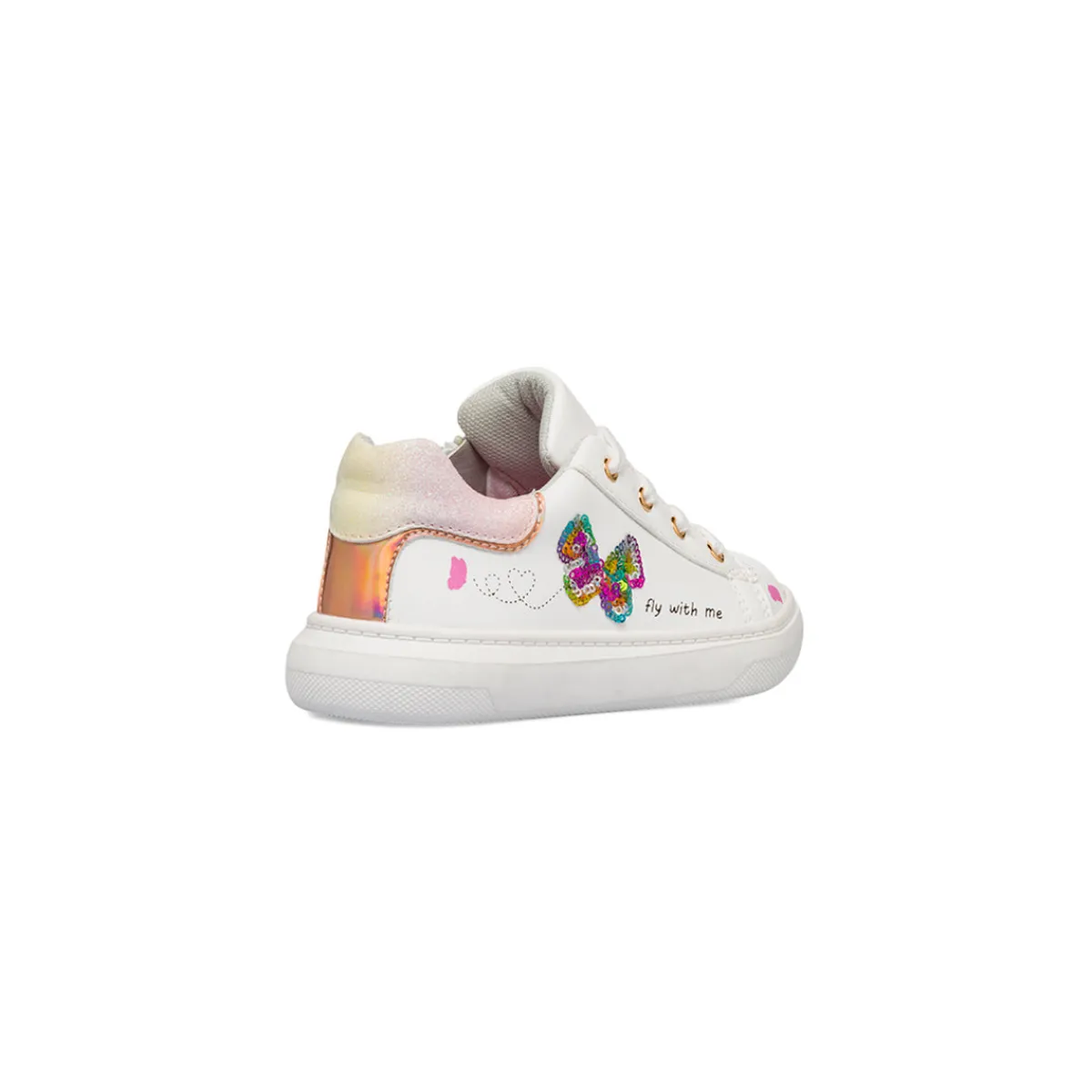 Outlet Sneakers bianche da bambina con dettagli glitter e farfalla con paillettes Bambino Sneakers Bambina