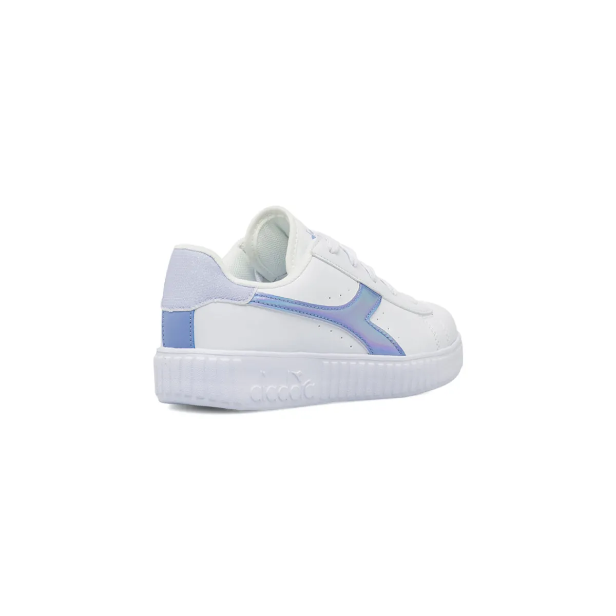 Clearance Sneakers bianche da bambina con logo azzurro iridescente Bambino Scarpe Sportive Da Bambino|Sneakers Sportive Bambina