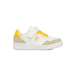 Outlet Sneakers Bianche da Bambino con dettagli giallo e strappo Bambino Scarpe Con Strappo Bambino|Scarpe Sportive