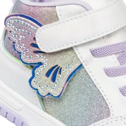 Best Sneakers bianche da bambina con dettagli lilla e glitter Bambino Sneakers Bambina|Scarpe Con Strappo Bambina