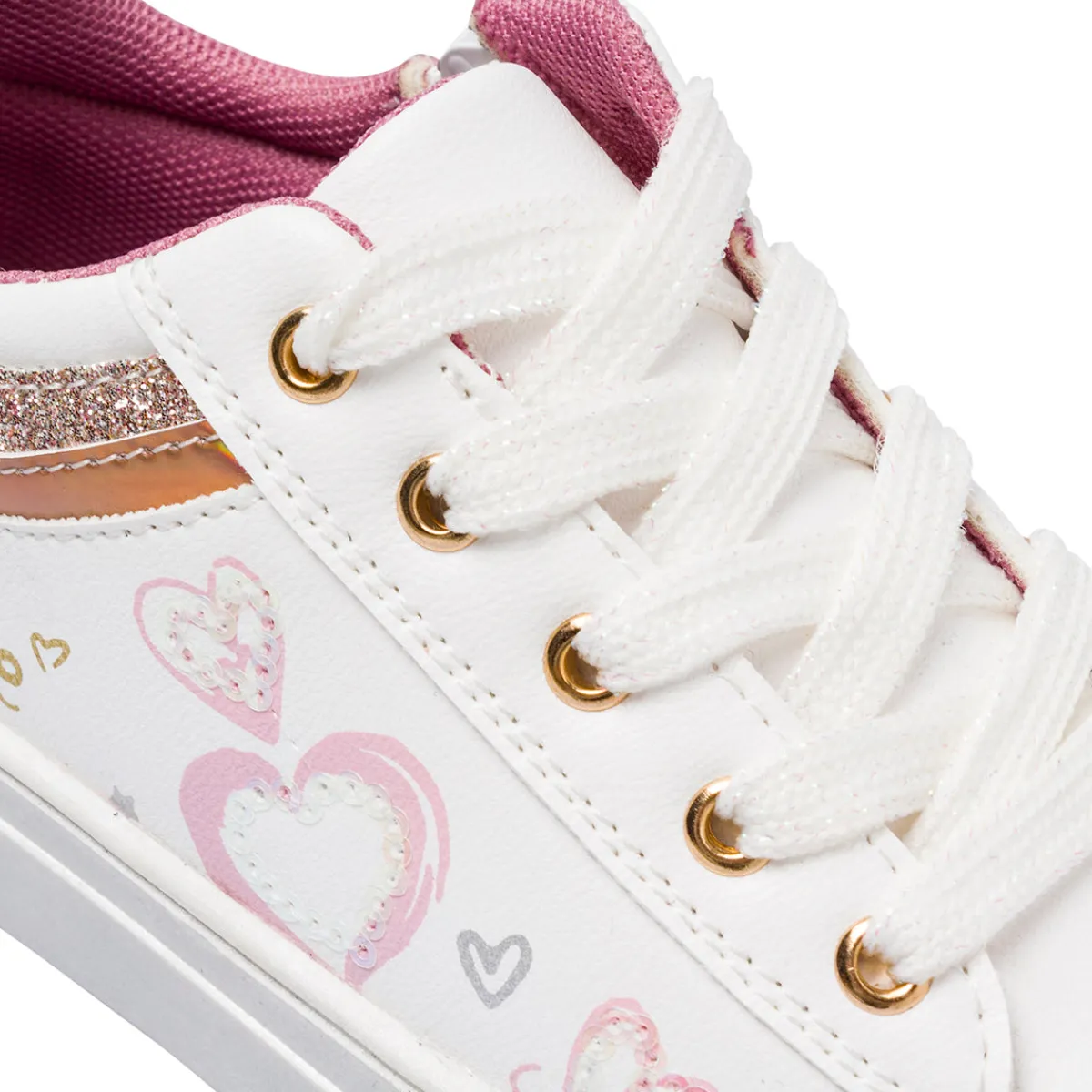 Discount Sneakers bianche da Bambina con cuoricini Bambino Sneakers Bambina