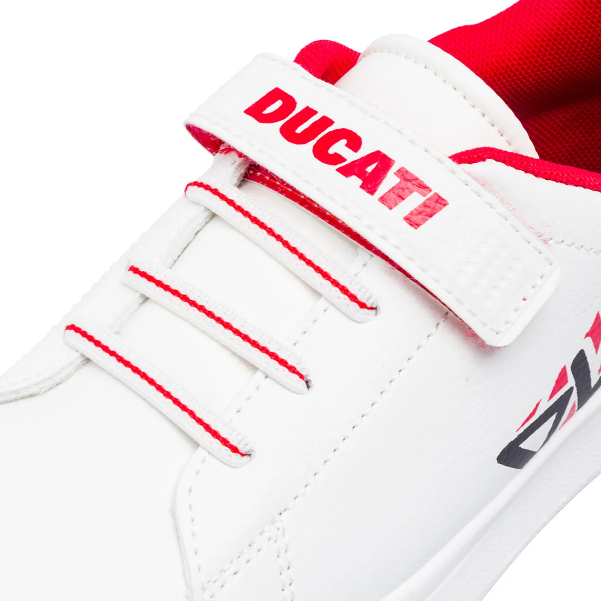 Sneakers bianche da Bambino con dettagli rossi e Strappo Bambino Scarpe Sportive Da Bambino|Sneakers Sportive Bambino