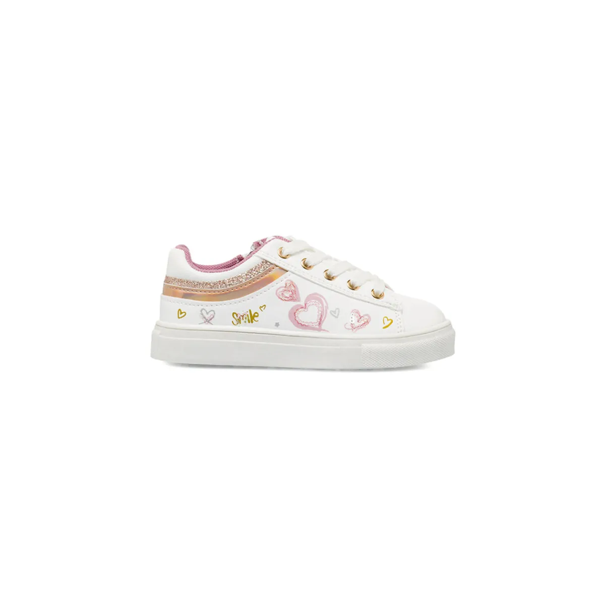 Sale Sneakers bianche da Bambina con dettagli rosa Bambino Sneakers Bambina
