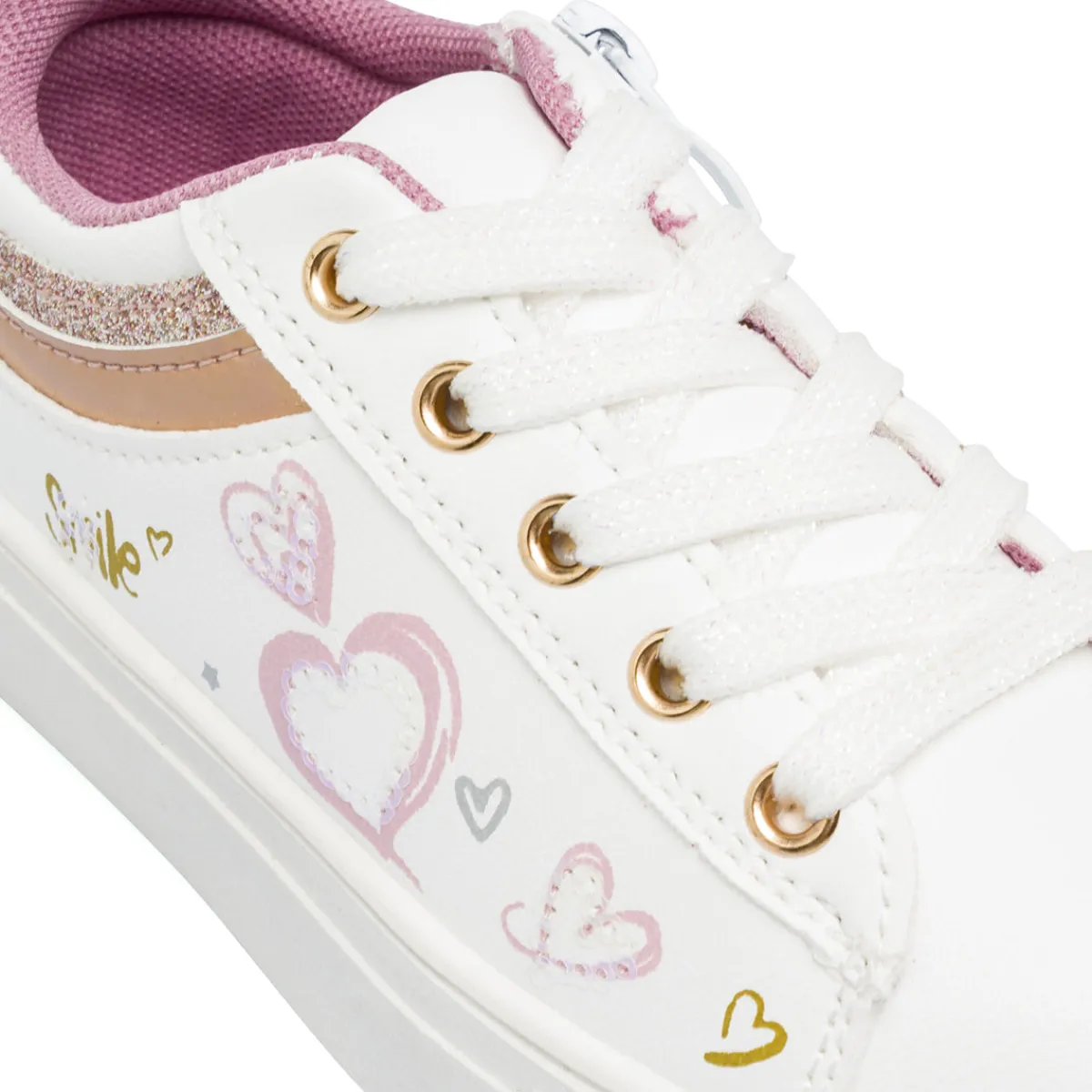 Sale Sneakers bianche da Bambina con dettagli rosa Bambino Sneakers Bambina