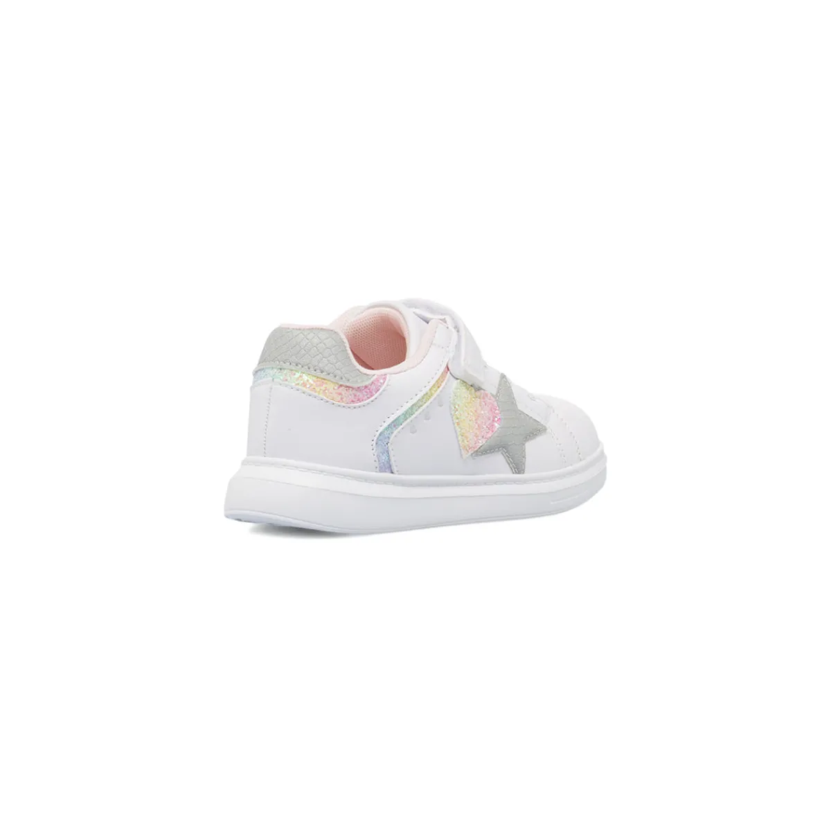 Discount Sneakers bianche da bambina con cuore e stella glitter Bambino Sneakers Bambina|Scarpe Con Strappo Bambina