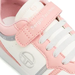 Hot Sneakers bianche da bambina con dettagli rosa Bambino Sneakers Sportive Bambina|Scarpe Con Strappo Bambina