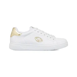 Hot Sneakers bianche da Donna con dettagli oro e logo Donna Scarpe Sportive|Sneakers Sport