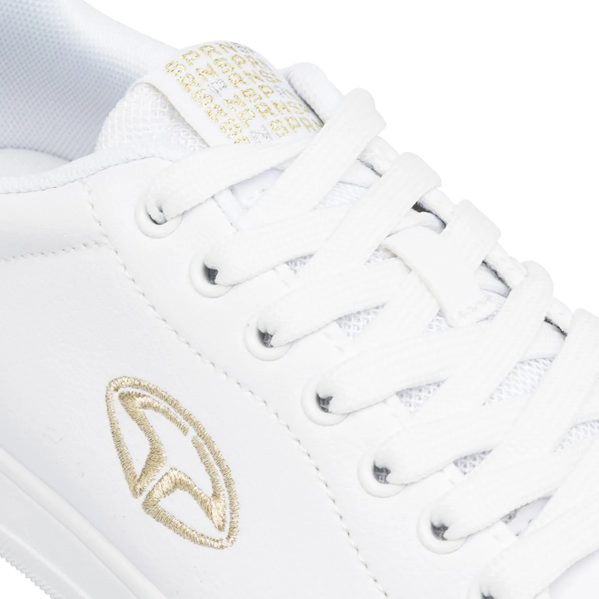 Hot Sneakers bianche da Donna con dettagli oro e logo Donna Scarpe Sportive|Sneakers Sport