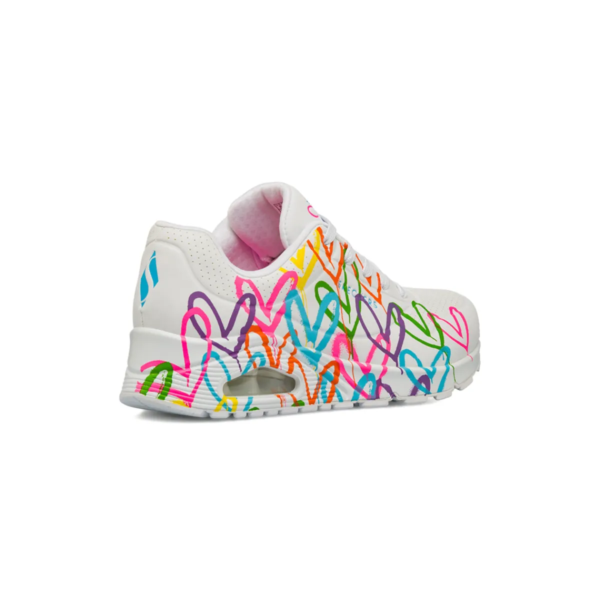 Outlet Sneakers bianche da Donna in memory foam Uno con cuori multicolore Donna Sneakers|Scarpe Sportive