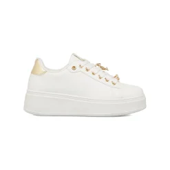 Discount Sneakers bianche da Donna con dettaglio oro e cristalli Donna Sneakers Donna