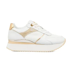 Best Sneakers Bianche da Donna in pelle con dettagli oro e glitter Donna Sneakers Donna