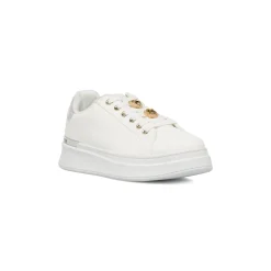Sale Sneakers bianche da Donna con dettagli oro e argento Donna Sneakers Donna