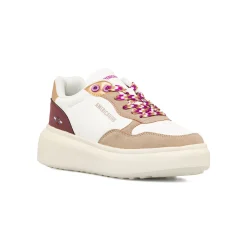 New Sneakers bianche da donna con inserti marroni e metallizzati Donna Sneakers Donna