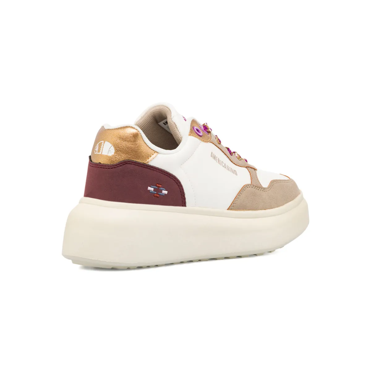 New Sneakers bianche da donna con inserti marroni e metallizzati Donna Sneakers Donna