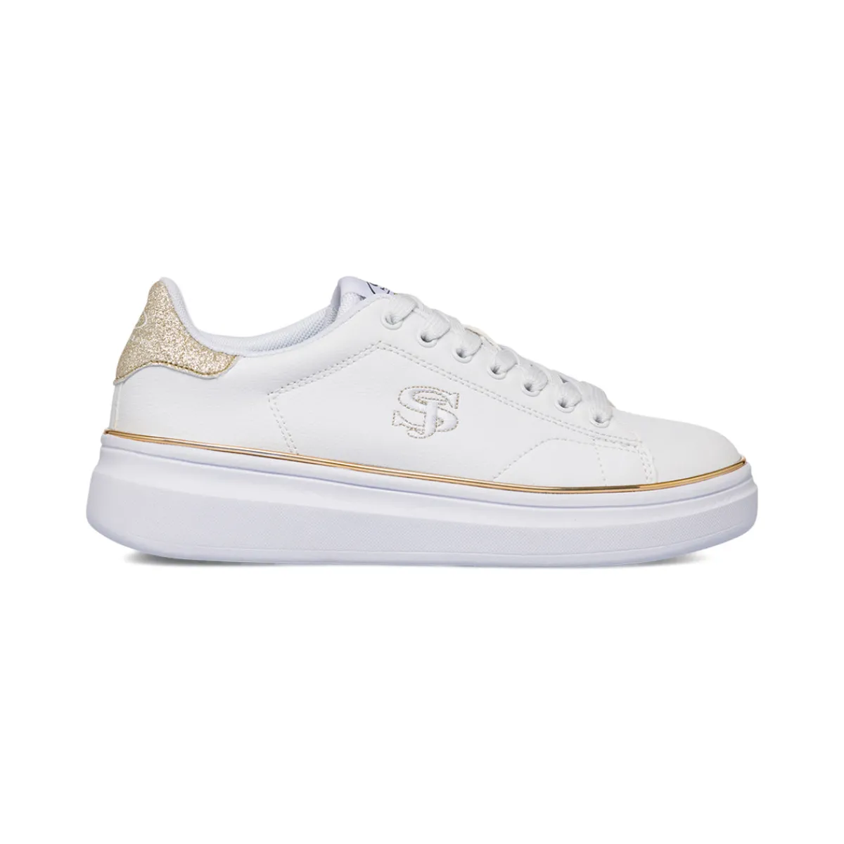 Online Sneakers bianche da donna con dettagli dorati Donna Sneakers Donna