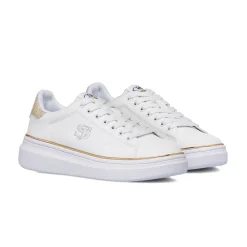 Online Sneakers bianche da donna con dettagli dorati Donna Sneakers Donna