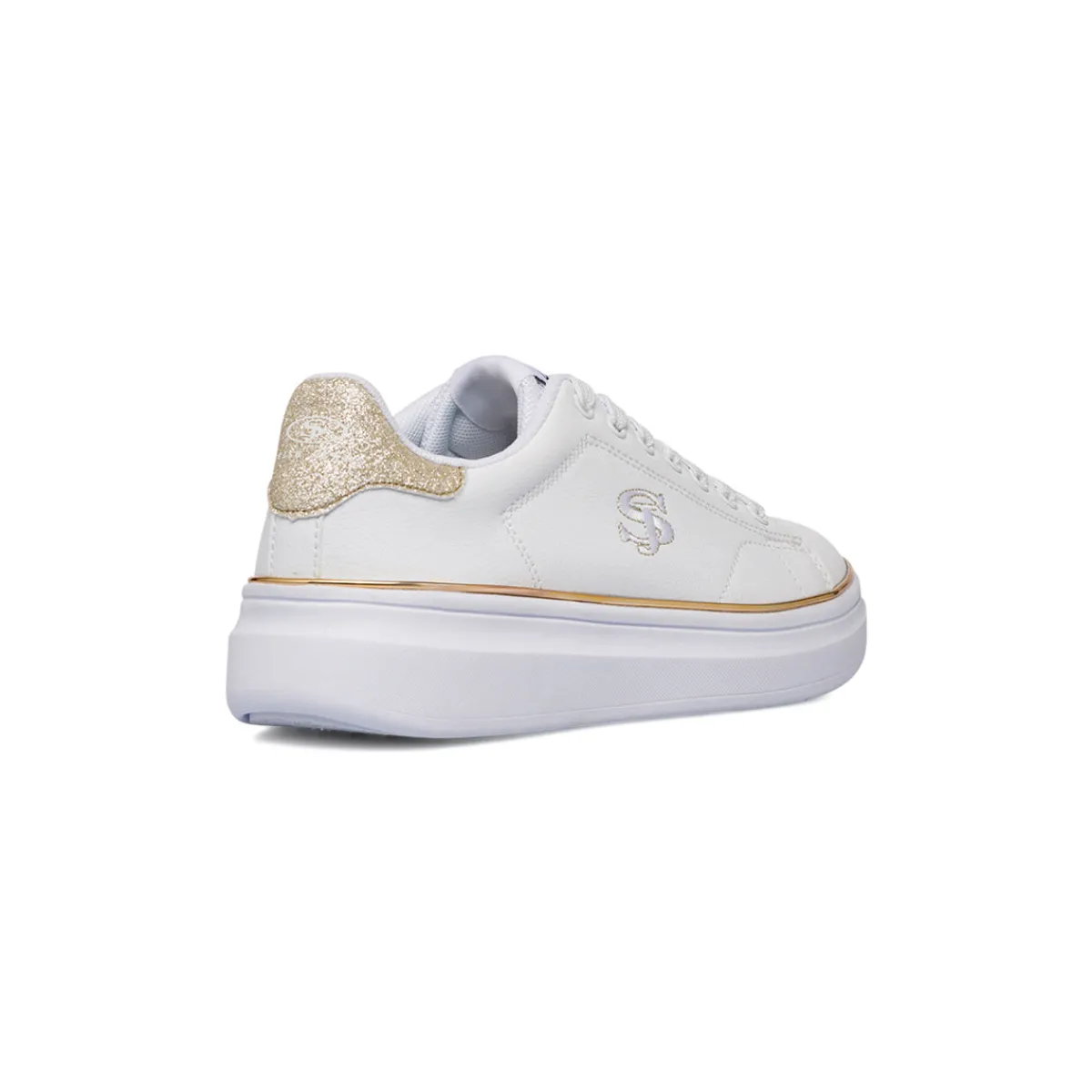 Online Sneakers bianche da donna con dettagli dorati Donna Sneakers Donna