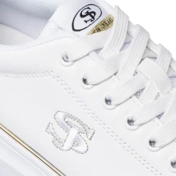 Online Sneakers bianche da donna con dettagli dorati Donna Sneakers Donna