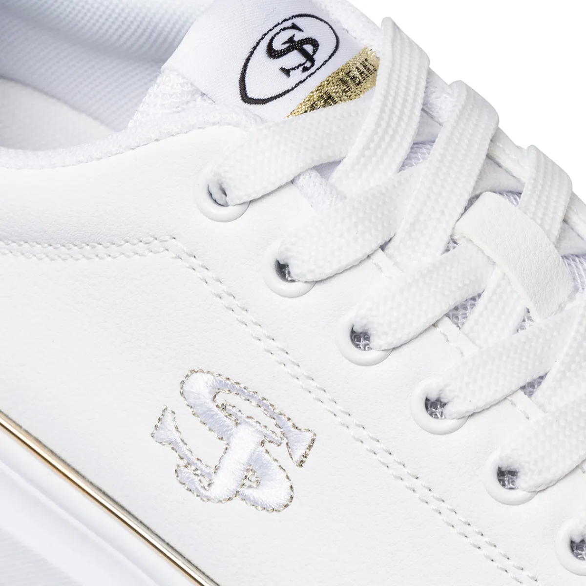 Online Sneakers bianche da donna con dettagli dorati Donna Sneakers Donna