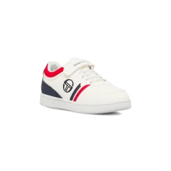 New Sneakers bianche da ragazzo con dettagli rossi e blu Bambino Scarpe Sportive Da Bambino|Scarpe Sportive