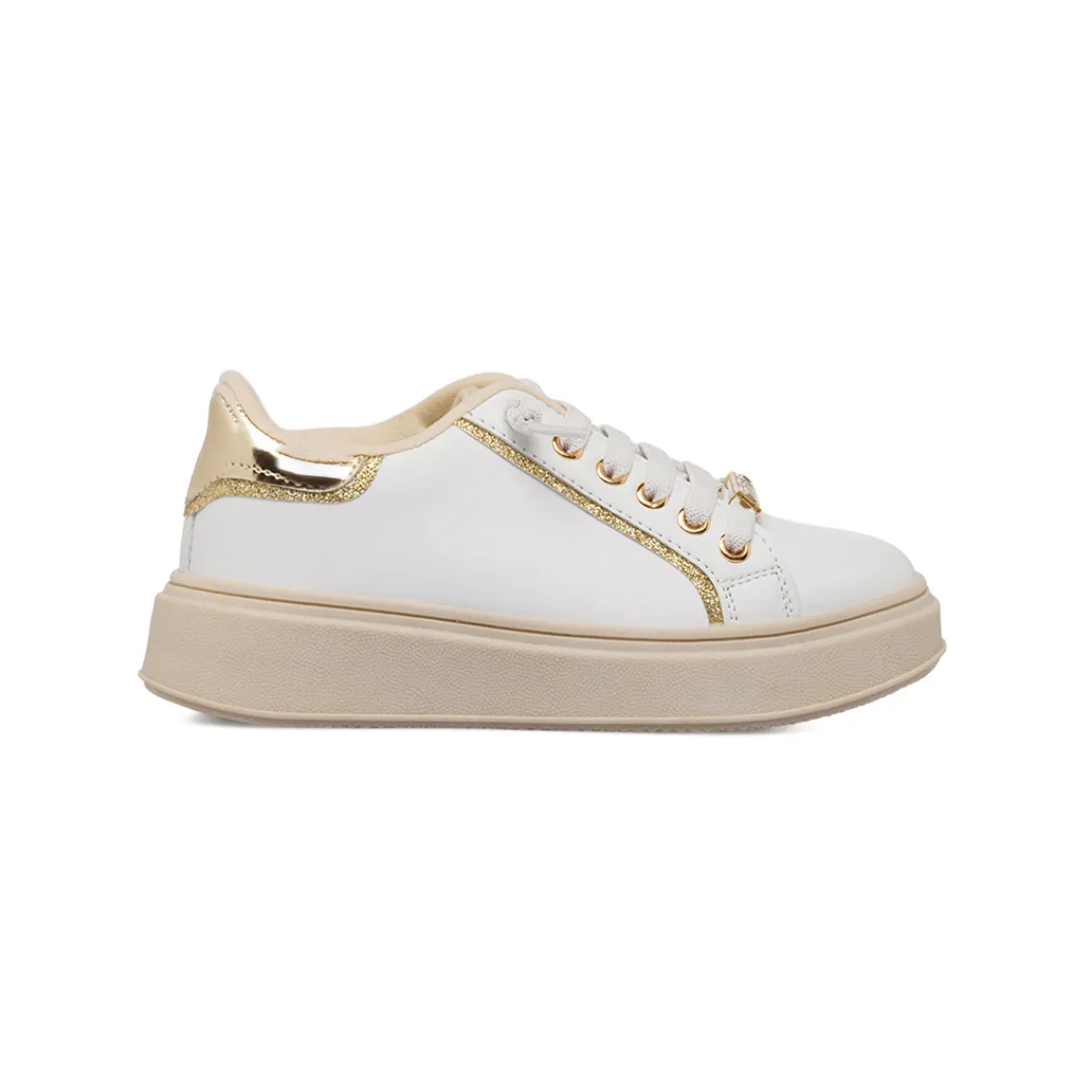 New Sneakers bianche da Ragazza con dettagli oro Bambino Sneakers Bambina