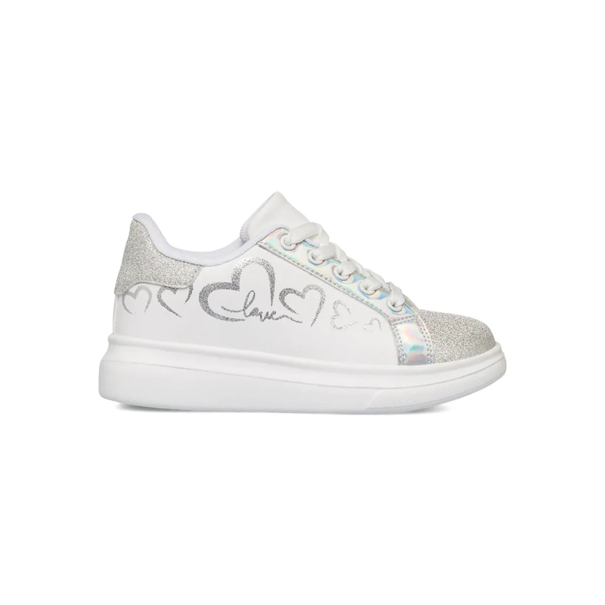 New Sneakers bianche da ragazza con dettagli glitter Bambino Sneakers Bambina