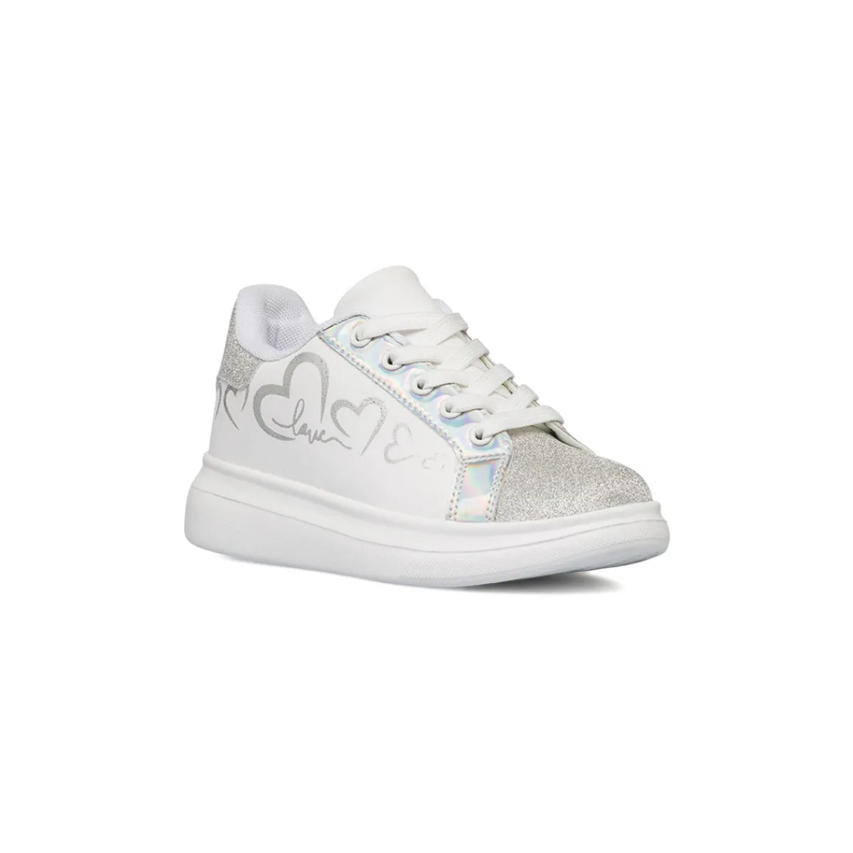 New Sneakers bianche da ragazza con dettagli glitter Bambino Sneakers Bambina